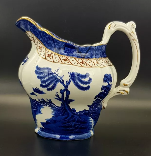 Rare BOOTHS "Real Old Willow" Blue & White 1 1/2 Pint Milk Jug 5.