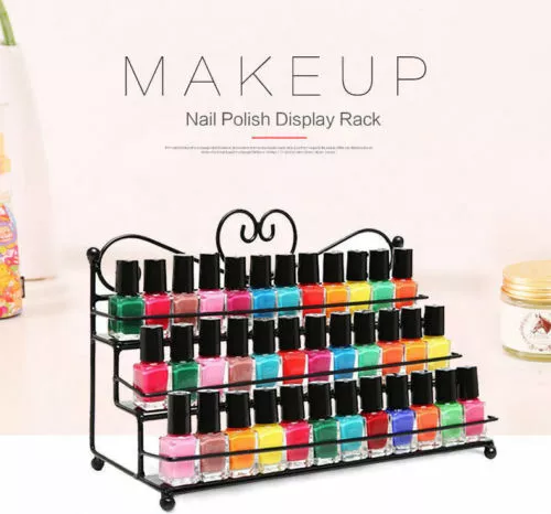 3 Tier Metal Nail Polish Display Rack Organizer Wall Holder Over 60 Bottles