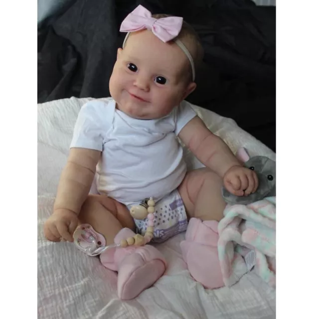24" Reborn Baby Cute Dolls Girl Toddler Doll Cloth Body Vinyl Doll Gift Handmade