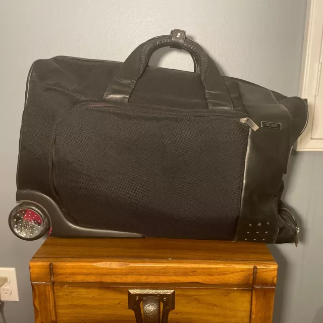 TUMI XLT Black 2 Wheeled 20" Ballistic Nylon Duffel Travel Bag