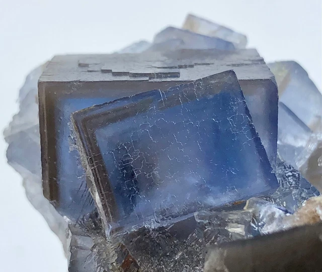 230 Gram Beautiful Deep Top Blue Cubic Phantom Fluorite Specimen From Pakistan