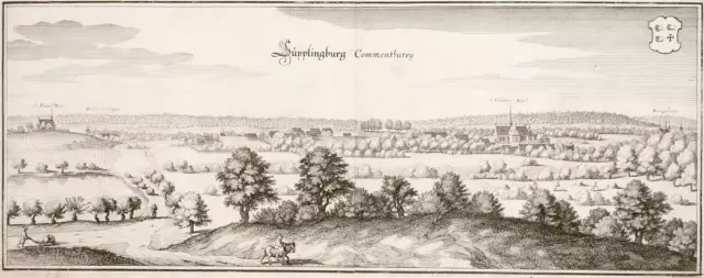 SÜPPLINGENBURG - Panoramaansicht - Merian - Kupferstich 1654