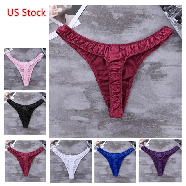 Slip Intimo A Righe Per Uomo Slip Da Uomo Sexy Slip Da Uomo Bikini Erotico Biancheria Intima Morbida Slip G-String Rigonfiamento Bikini Slip Mutandine, Rosso, M - Foto 10