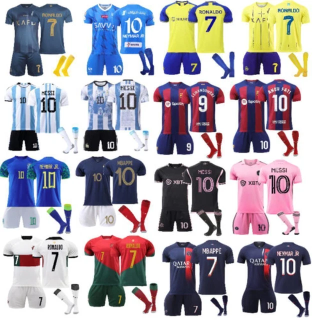 23-24 Adults Kids Kits Training Suits Short Shirt+Shorts+Sock Sports Sets UK
