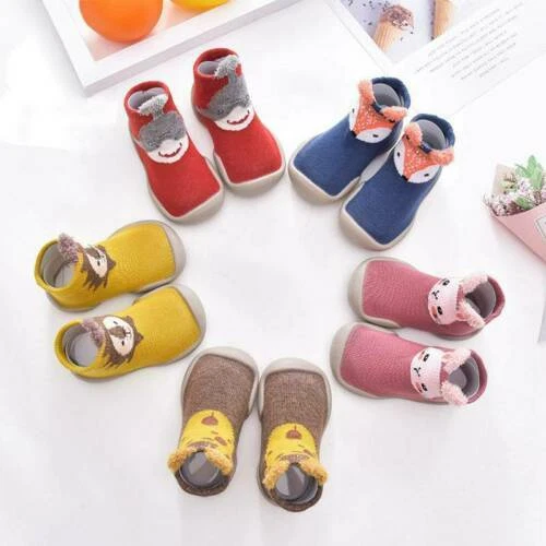 Calze invernali calde bambina bambini bambini pantofole antiscivolo scarpe di cotone bambini 2