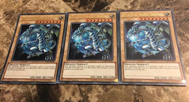 3x Blue-Eyes White Dragon LCKC-EN001 - Ultra Rare - 1st -M/NM Yugioh Seto Kaiba