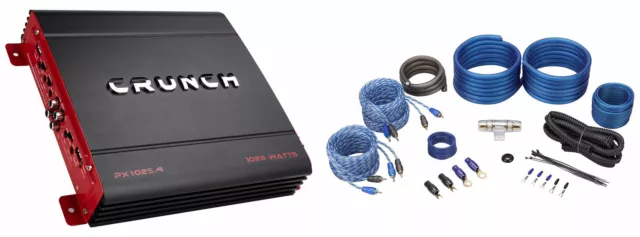 Crunch PX-1025.4 1000 Watt 4-Channel Car Audio Amplifier + Amp Wire Kit