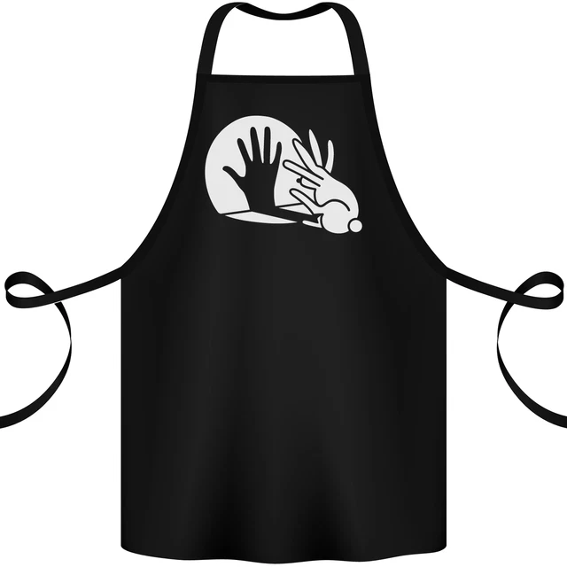 Rabbit Hand Shadow Funny Silhouette Cotton Apron 100% Organic