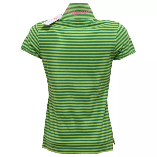 8567V polo bimba SUN 68 maglia girl green stripes polo t-shirt 2