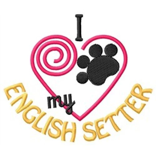 I "Heart" My English Setter Fleece Jacket 1355-2 Size S - XXL