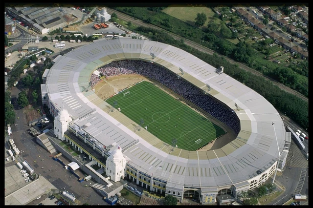 OLD WEMBLEY STADIUM Twin Towers Ariel View England A4 Photo old-wembley-stadium-twin-towers-ariel-view-england-a4-photo