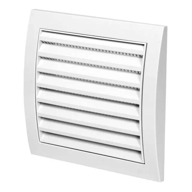 Blanc Air Vent Grille Avec Moustiquaire Carré Louvre Plat Conduit Ventilation De