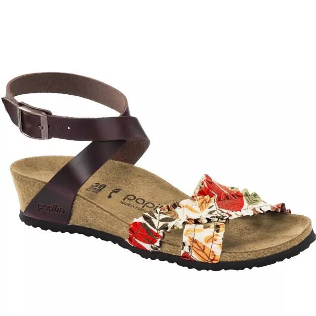 Papillio Lola Frills Sandales Pour Femmes En Cuir Marron Fonce