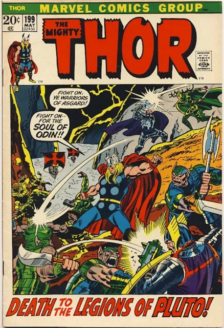 THE MIGHTY THOR #199 1972 FN/VF HELA Pluto 1ST APPEARANCE OF EGO-PRIME