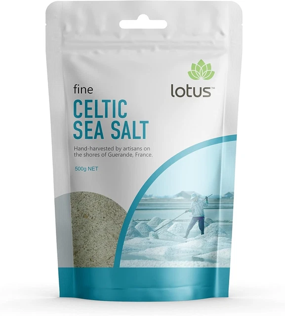 2x Lotus Fine Celtic Sea Salt 500 g: Pure Sea Quality Flavor Free Shipping AU