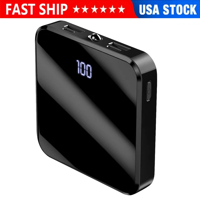 20000mAh Mini Power Bank Dual USB Portable Battery Charger for iPhone Cellphone
