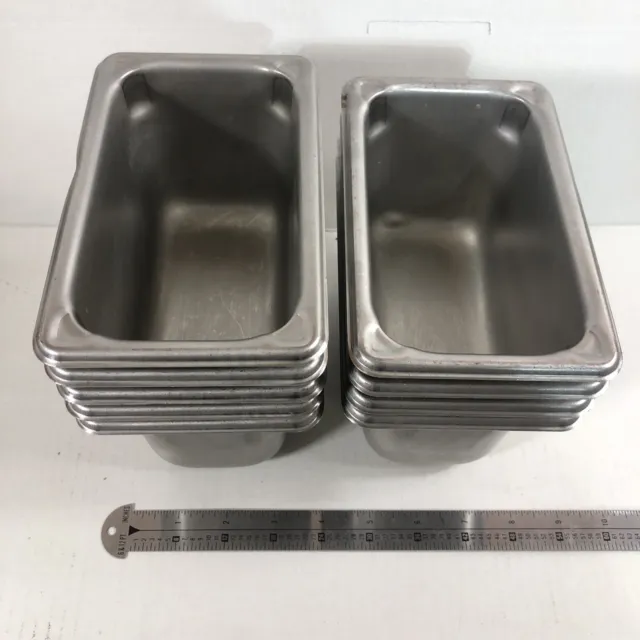 Lot of 9 Steam Table Pans Super Pan S/S 1/9 Size x 4" D (5036)