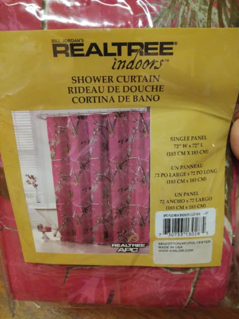 Realtree Indoor Shower Curtain 72 X 72 Pink Camouflage