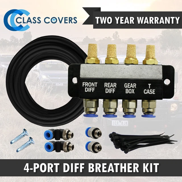 DIFF BREATHER KIT 4 POINT FOR TOYOTA HILUX N70 KUN26R KUN26 OFF ROAD 4X4 Black EUR 39,98