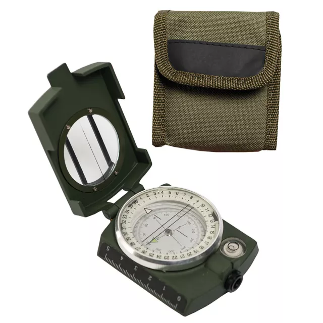 BW Bundeswehr Armeekompass mit Etui oliv Kompass Metallgehäuse Marschkompass