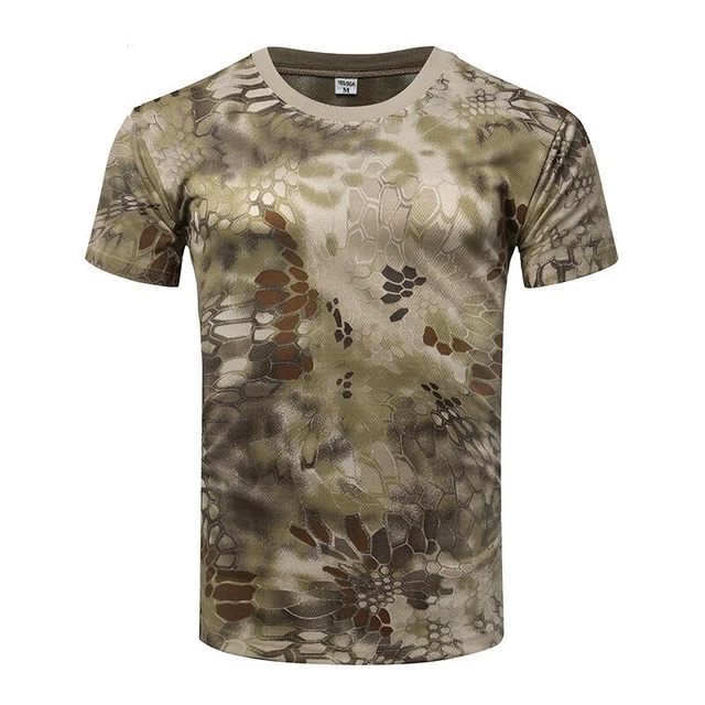 Men's Camouflage Tactical Shirt Short Sleeve Quick Dry Combat Military  Shirt