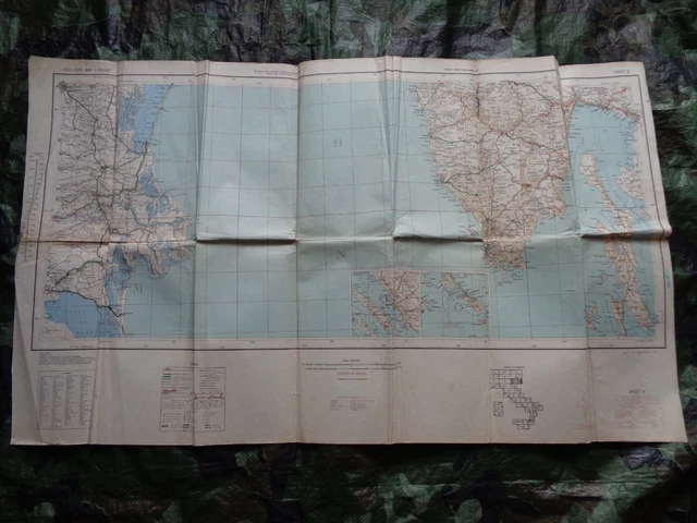 WW2 (1943) US ARMY ROAD MAP of ITALY (SHEET 9) - For ALLIED INVASION of ...