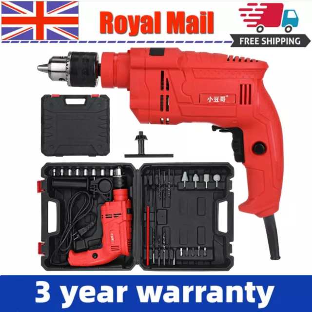 1200W Hammer Drill Heavy Duty Corded Electric Impact Drill with Bit Set + Case