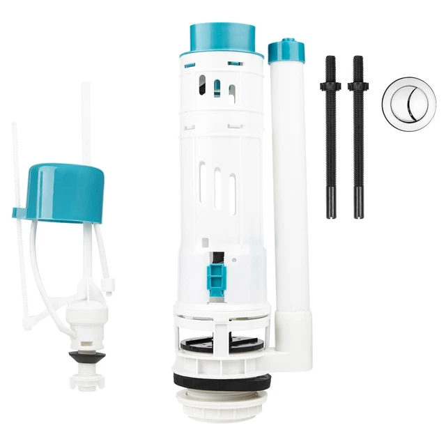 NEW TOILET CISTERN Dual Push Button Flush Valve Replacement Siphon Kit