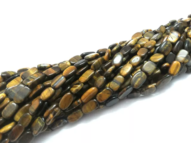 5 Strand Natural Tiger's Eye Oval Smooth 7x10-8x11mm Oval Beads 12"inch O33 3