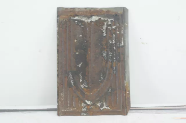 Antique Pressed Tin Roof Shingle Decorative Embossed Tin Wall Art Salvage Painte