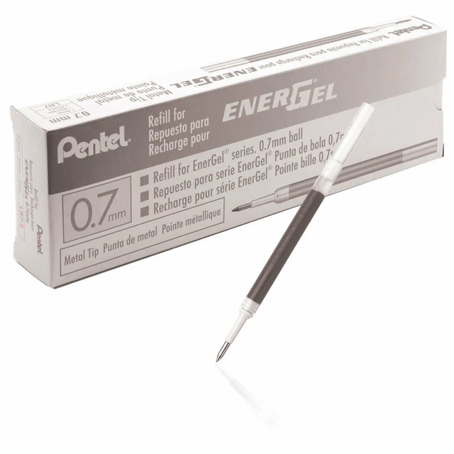 Pentel LR7-P3X - Recambio Para Bolígrafos EnerGel (0,7 Bolas, 0,35 Mm, Trazo De 0,35 Mm, 12 Unidades), Color Coral