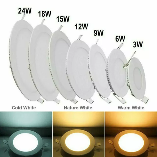 LED Einbaustrahler Einbau Panel Spot Decken Leuchte Lampe ultraflach 3W-24W 230V