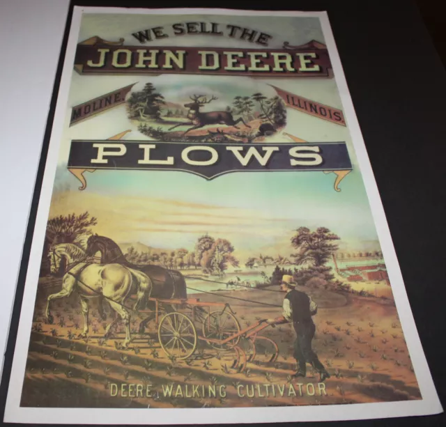 JOHN DEERE PLOWS 14" x 22" PAPER POSTER SIGN S3
