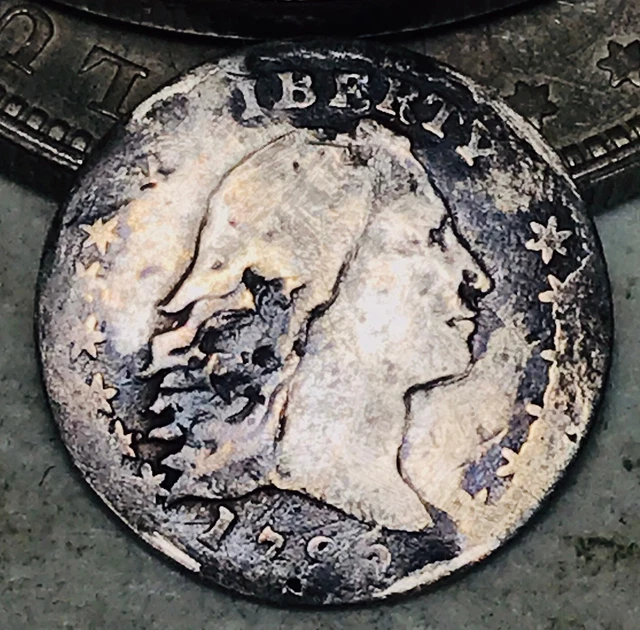1795 Flowing Hair Half Dime H10C Ungraded Die CUD Rare US Silver Coin CC13774 1795 Flowing Hair Half Dime H10C Ungraded Die CUD Rare US Silver Coin CC13774