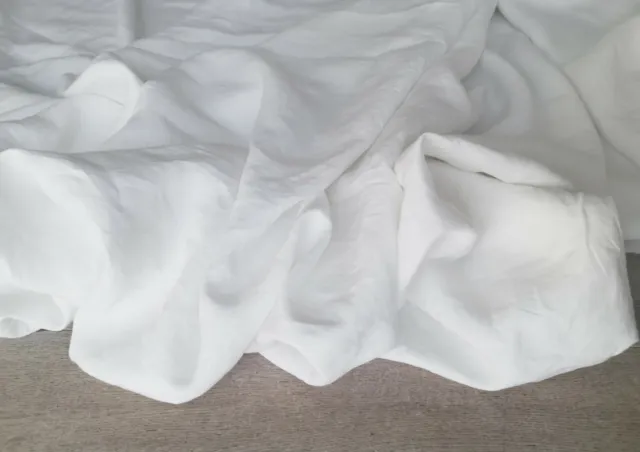 Tessuto al metro in puro lino colore bianco ottico (Linone col. 11)