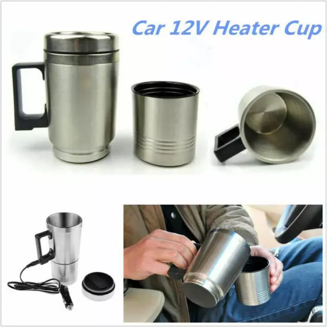 Portable In-Car Coffee Maker Tea Pot Thermos Stainless Steel Heating CupDC 12V