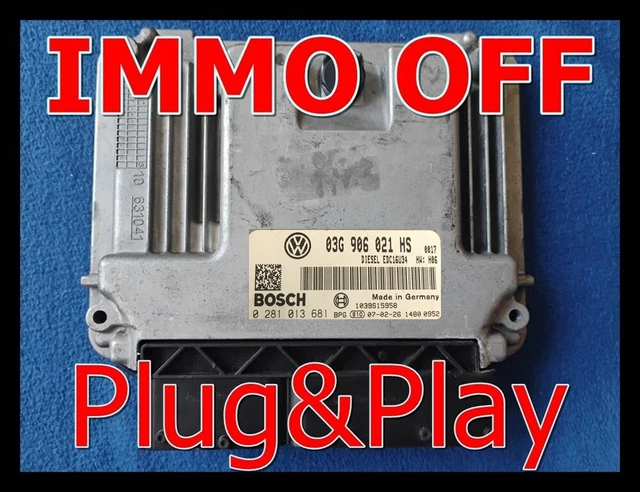 Calculateur Moteur VW Caddy 2K 1.9 IMMO OFF - Ref 0281014073 / 03G906021PD - Plug&Play - Remanufacturé