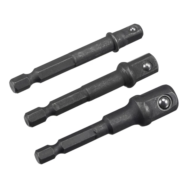Impact Grade Socket Adapter Set 3" Extension Bit 1/4" Hex Shank