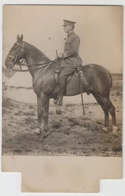 WW1; Mounted Portrait Of Lieutenant Colonel R Schoolbred RP PPC c WW1, AF