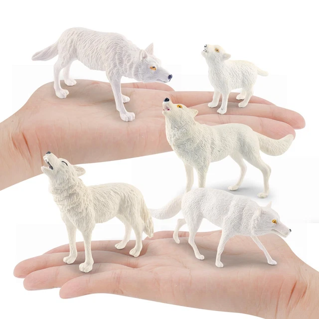 5 Wolf Figuren Set - Realistische Tier Modelle Für Deko & Spiel