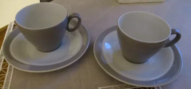 SELTMANN WEIDEN - TRIO - Grau - Zwei Kaffeetassen mit Untertassen - Top Zustand