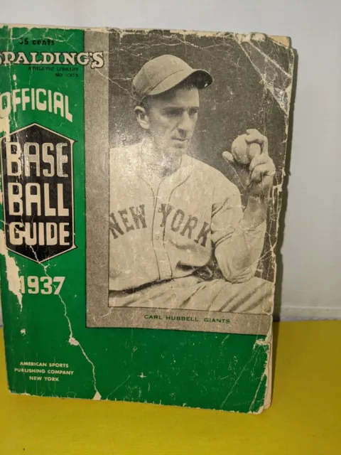 Spalding's Official Baseball Guide (paperback, vintage, 1937)
