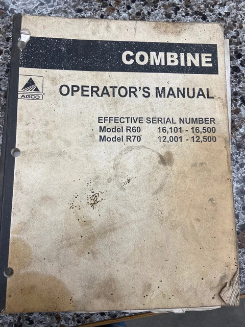 Used Gleaner R60-R70 Combine Operator's Manual U71359748