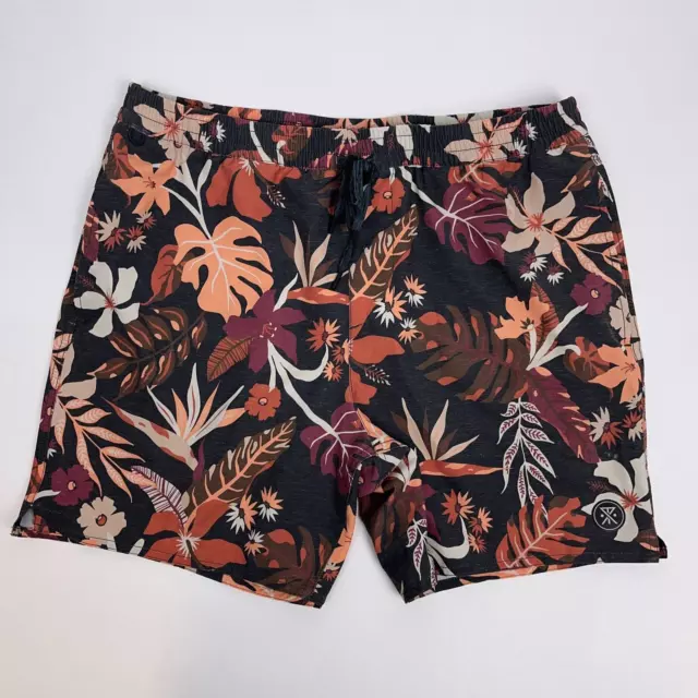 Roark Floral tropical leaves Board Shorts Mens size Large Surf Swim Trunks