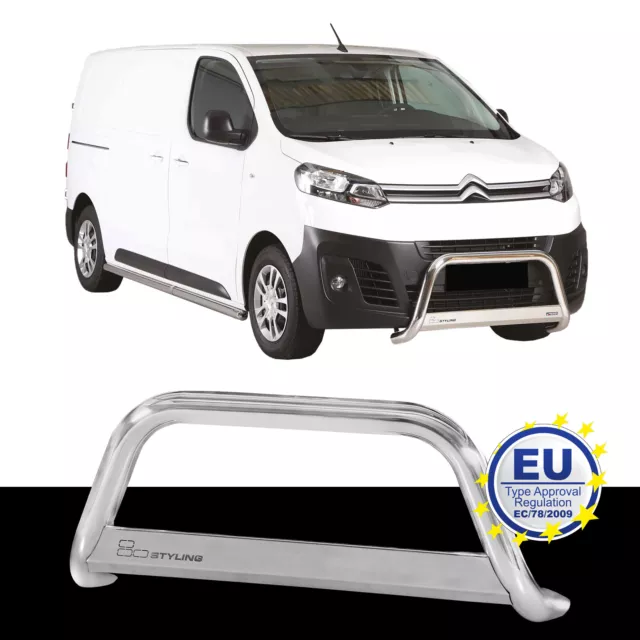 Barre de Protection Avant Inox Convient pour Citroen Jumpy Espace Tourer De 2016