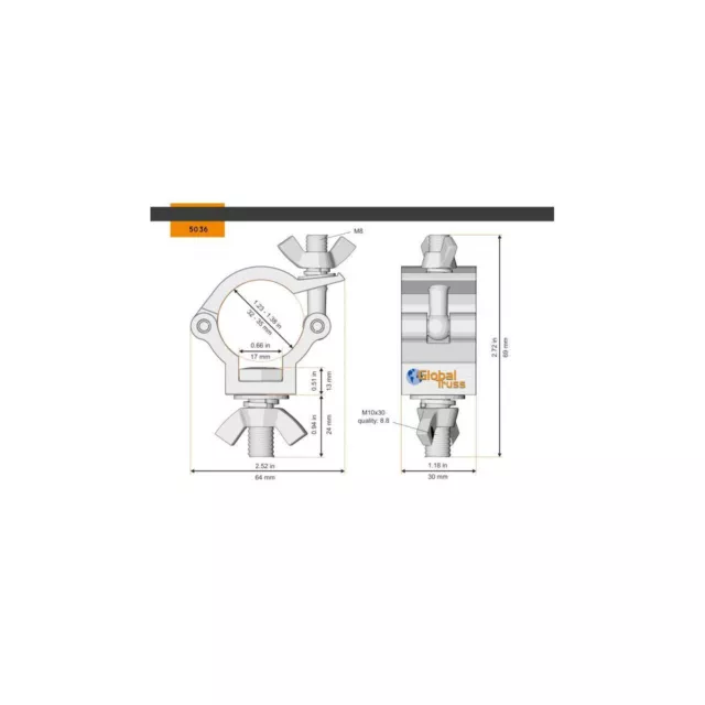 GLOBAL TRUSS Half Coupler Tube 32-35 mm