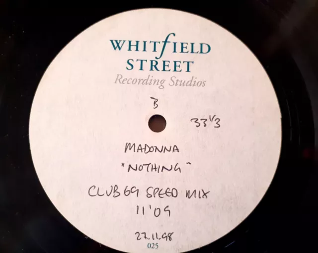 Madonna NOTHING REALLY MATTERS Whitfield Street Recording Studios 12" Acetate