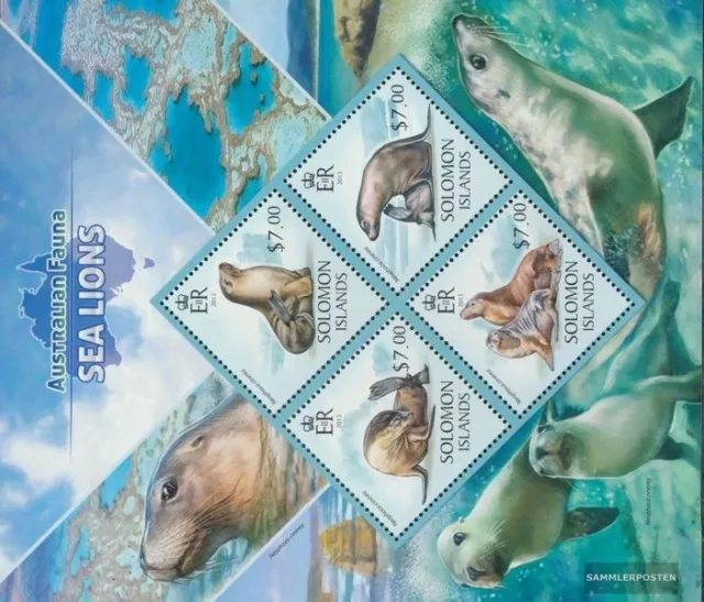 Salomoninseln 2001-2004 Minifoglio (completa edizione) MNH 2013 Sea Lions