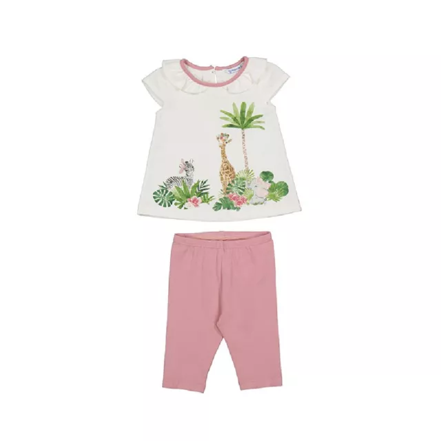 Mayoral Baby Mädchen Sommerset T-Shirt und Capri-Leggings Gr. 68-98 Baumwolle