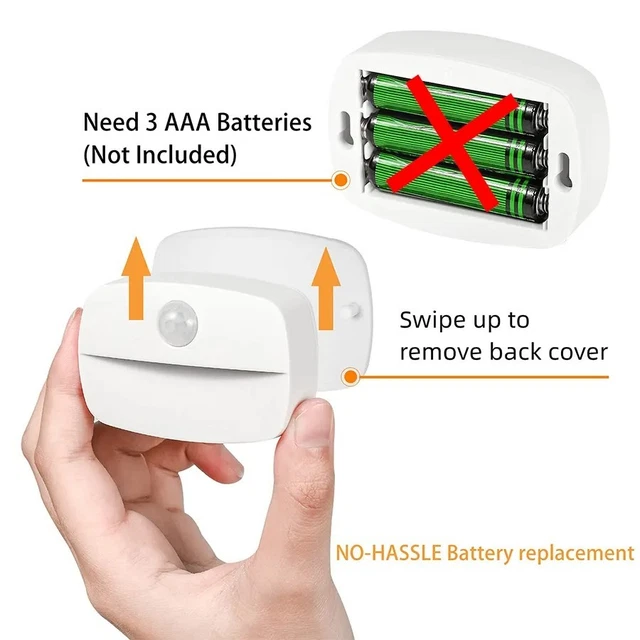 MOTION SENSOR LIGHT Indoor LED Night Light Stick on Nightlight Battery ...